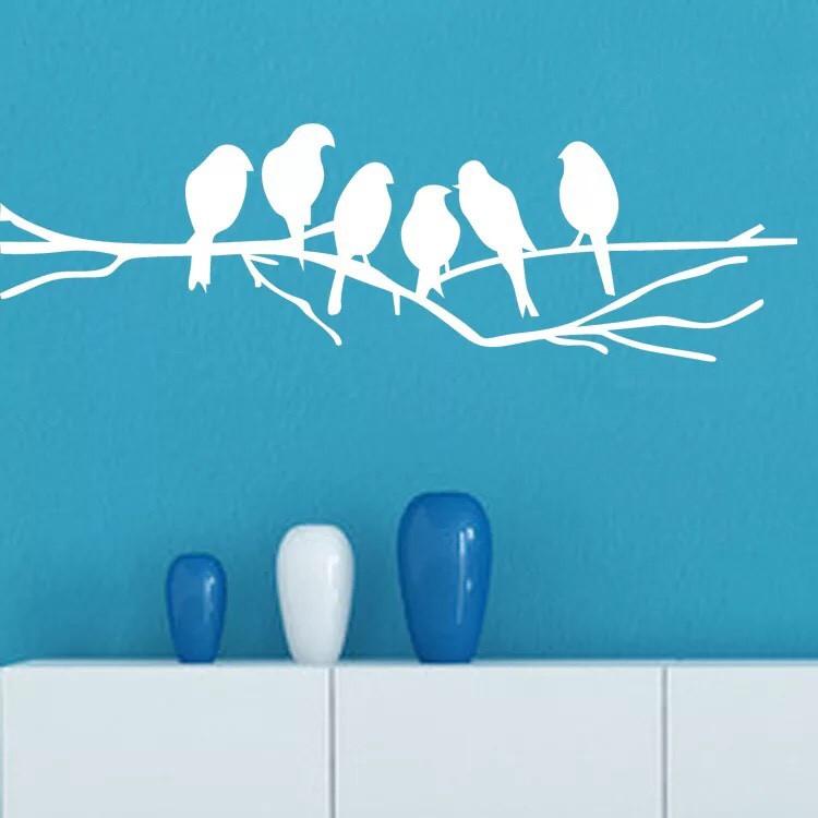 Decal trang trí tường cao cấp mẫu Con Chim Trắng trên cây