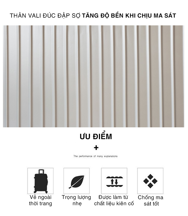 Mẫu Mới Về - Vali Du Lịch Tay Kéo Chất Liệu Nhựa ABS Cao Cấp 26 inch