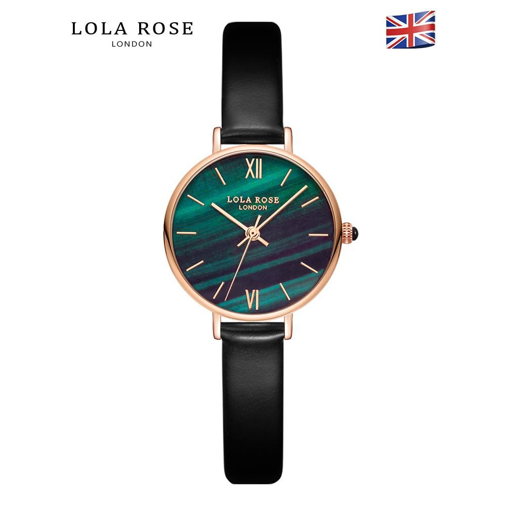 Đồng hồ nữ chính hãng cao cấp Lola Rose mặt tròn 30mm đá malachite may mắn thiết kế