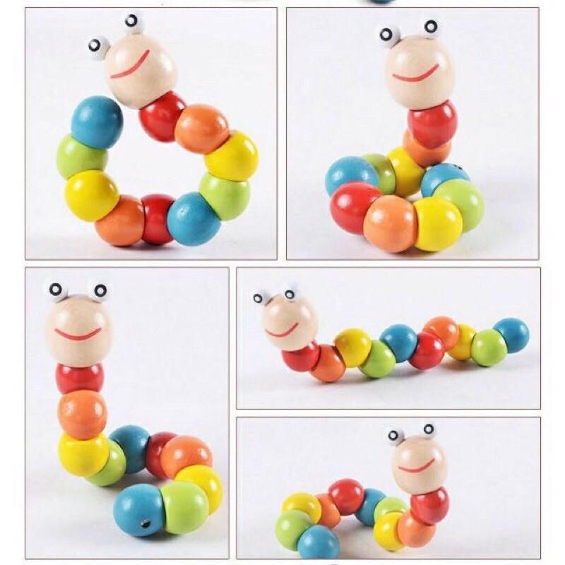 SÂU GỖ MONTESSORI - SÂU GỖ KÍCH THÍCH PHÁT TRIỂN CẦM NẮM CHO BÉ