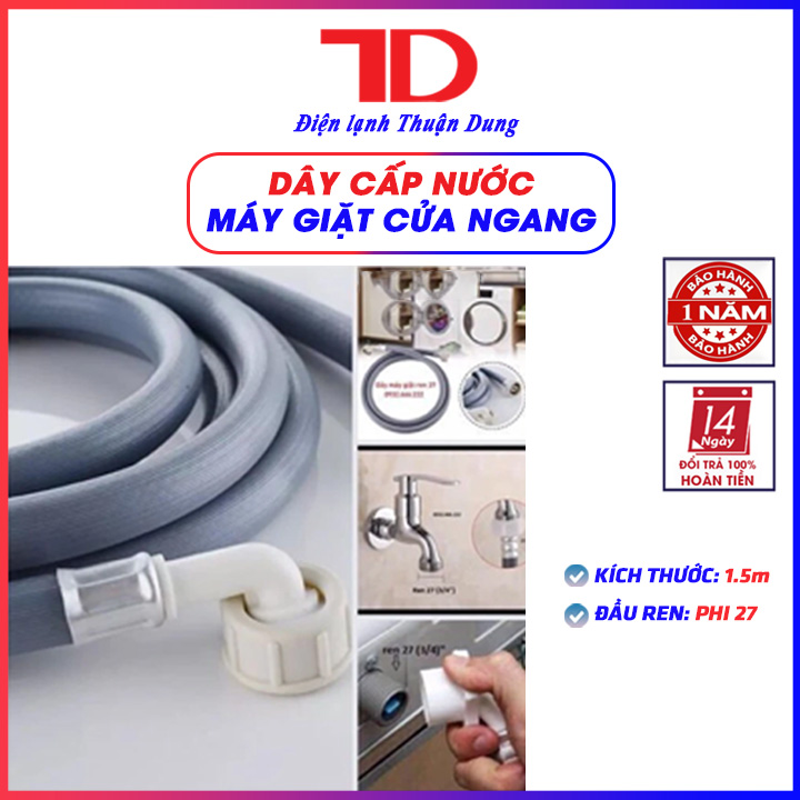 DÂY CẤP NƯỚC MÁY GIẶT CỬA NGANG 3M, 1.5M - Điện Lạnh Thuận Dung