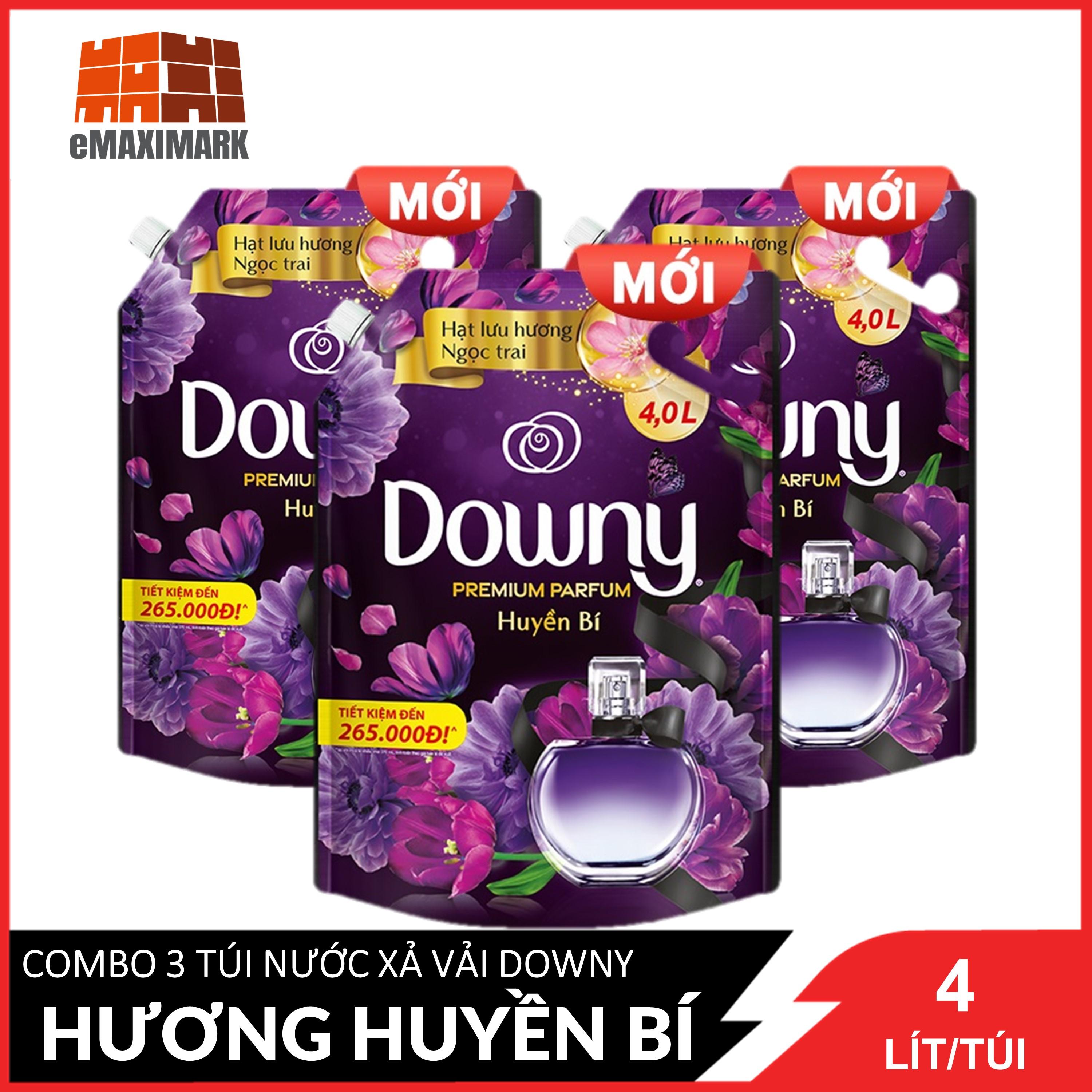 Thùng 3 Túi Nước Xả Vải DOWNY Nước Hoa Cao Cấp Đậm Đặc Hương Huyền Bí Túi 4L