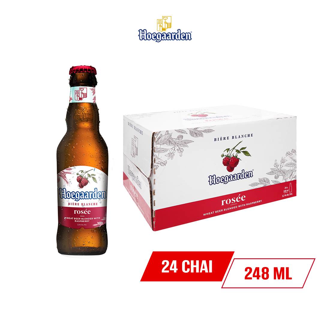 Thùng 24 Chai Bia Hoegaarden Rosée (248ml / Chai)