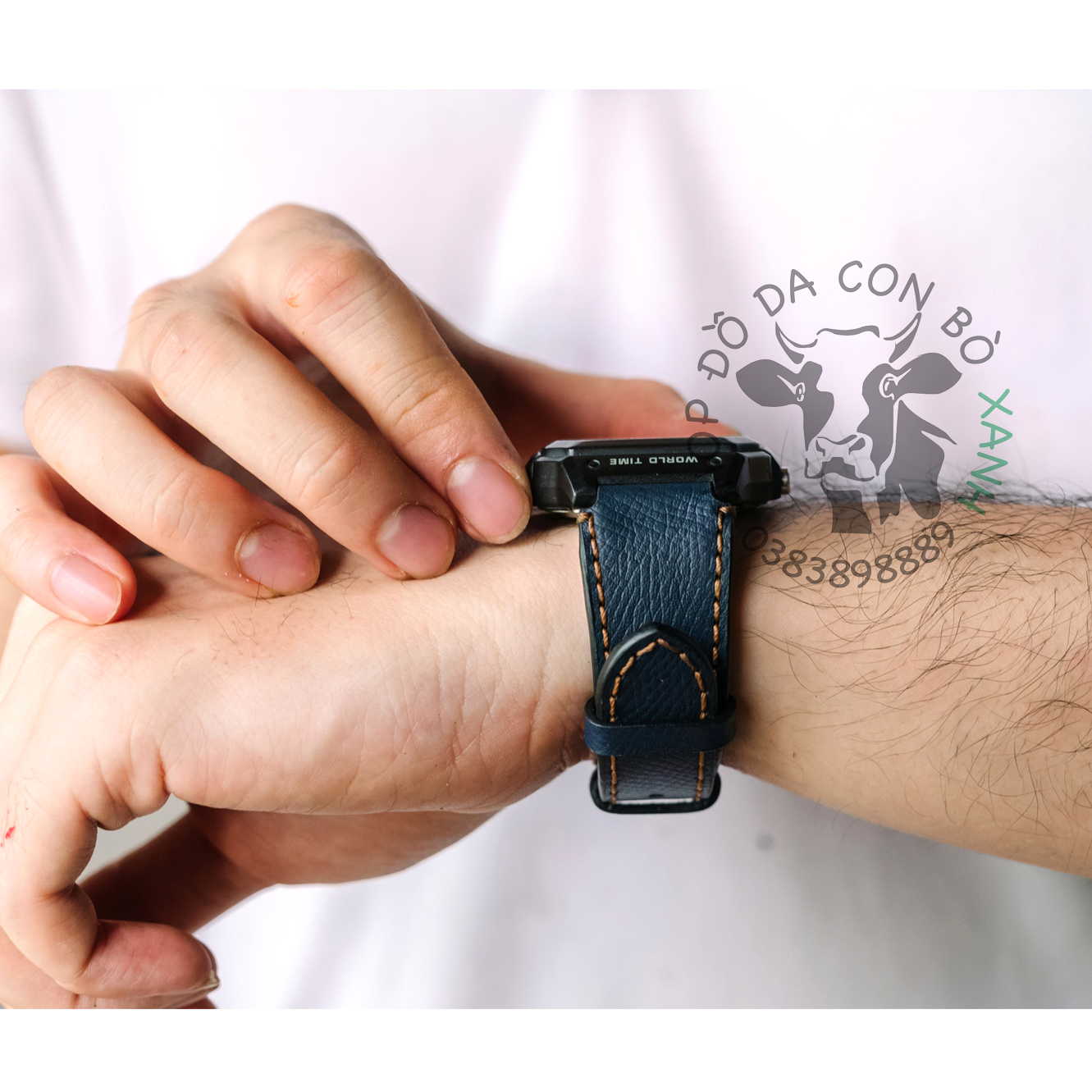 Dây da đồng hồ dành cho Casio Ae1200 - seiko size 18mm Handmade