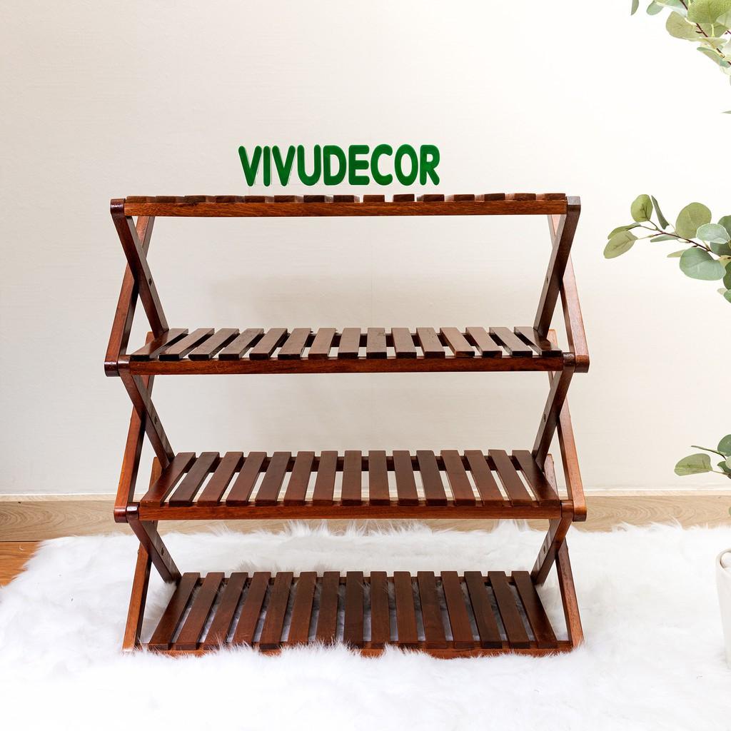 Kệ giày Vivudecor gỗ xếp decor trang trí nhà cửa chắc chắn khó bẩn tháo lắp