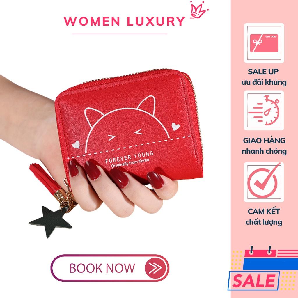 Ví Nữ Mini Ngắn Nhiều Ngăn Đựng Tiền Và Thẻ Tiện Lợi Cầm Tay Dễ Thương Nữ Tính Hàn Quốc - TVNN288 | Ví Cầm Tay Giá Rẻ