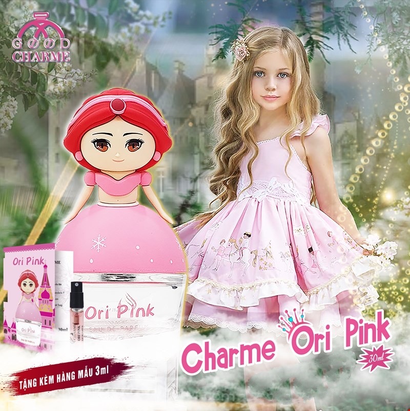 Nước hoa trẻ em, Charme Ori Pink, dịu nhẹ, hương hoa hồng, mềm mại, nhẹ nhàng, giúp bé tự tin, 30ml