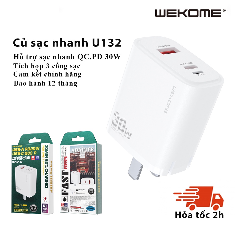 Cáp sạc siêu nhanh 120W WEKOME WDC175 hỗ trợ truyền dữ liệu, phù hợp nhiều thiết bị HÀNG CHÍNH HÃNG