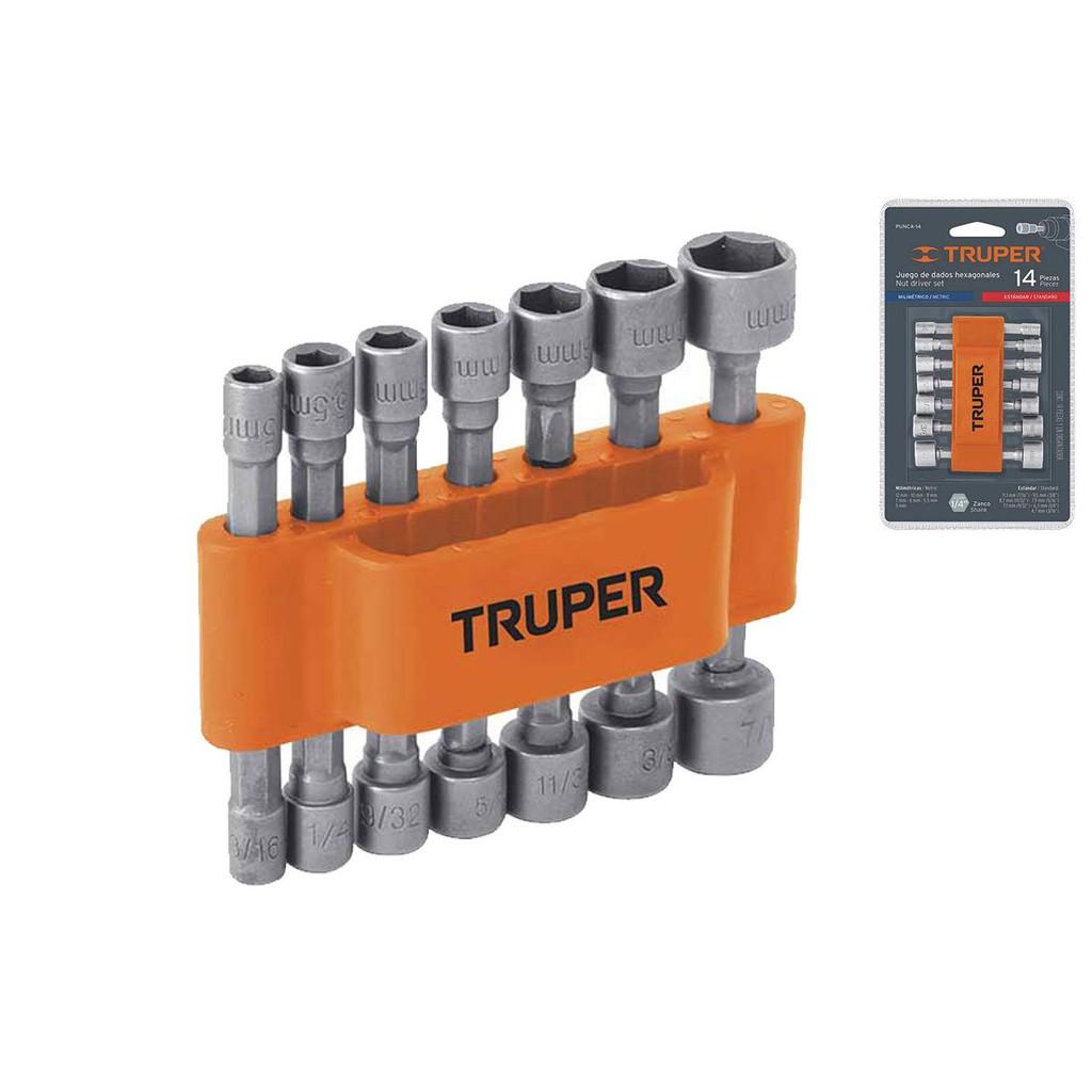 Bộ đầu vít bắn tôn 14 chi tiết 5-12mm Truper PUNCA-14