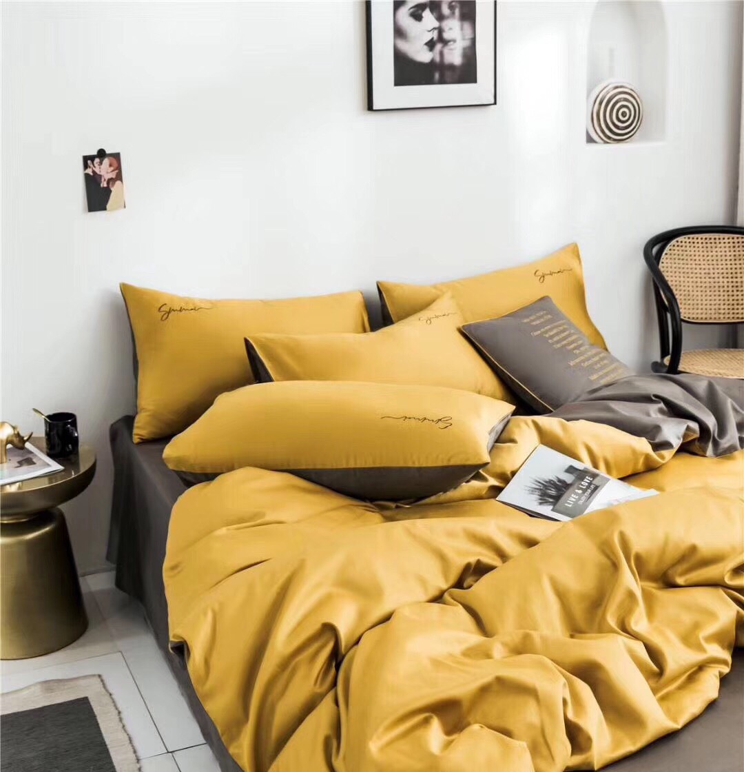 Bộ chăn ga gối lụa đơn sắc - LDSQH 05