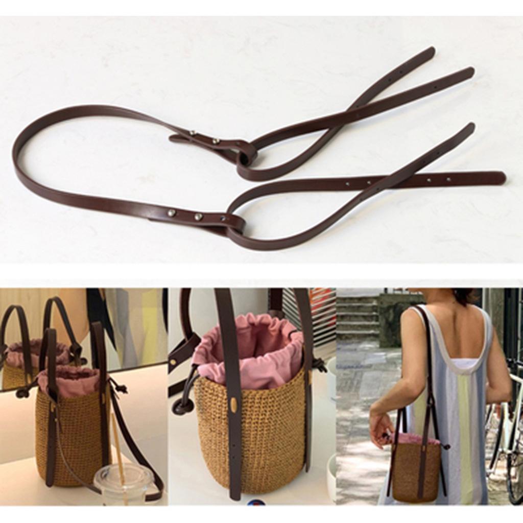 PU Leather Purse Strap Handbag Shoulder Bag Strap Replacement Handle 2 Pcs
