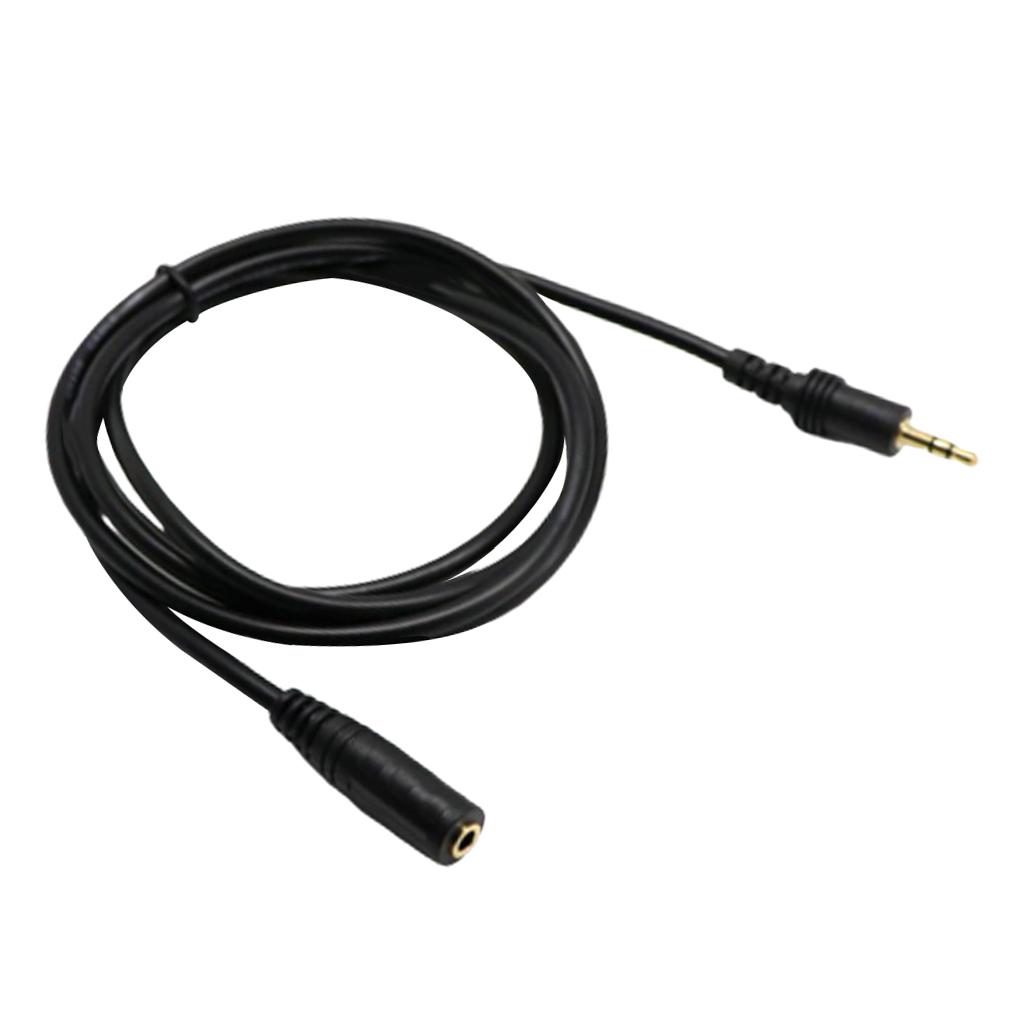 PVC 3.5mm Male To Female Headphone Cable Cable Adapter Connector Black