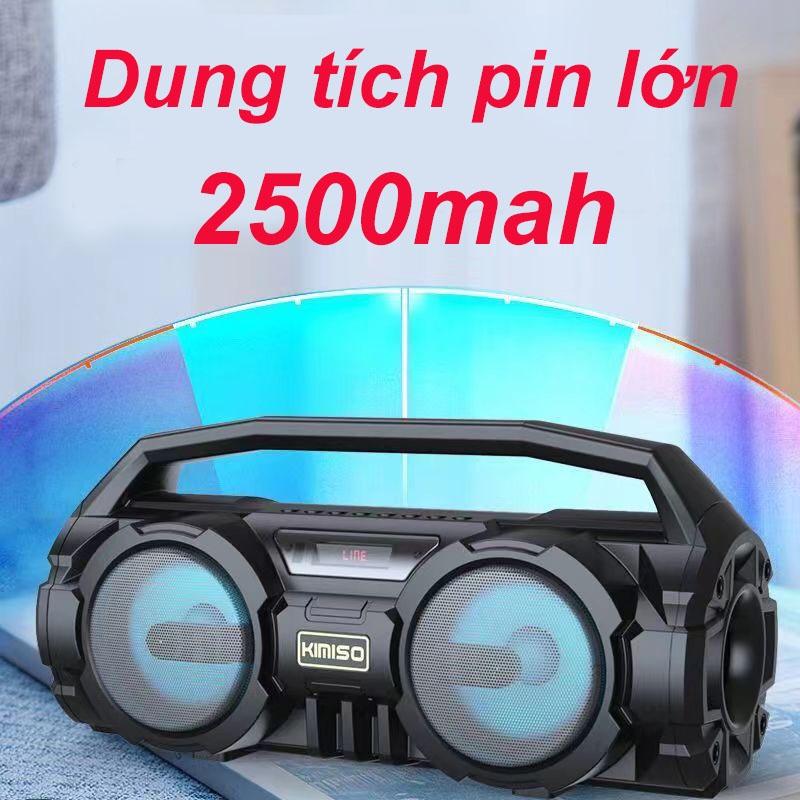 Loa Karaoke Bluetooth Kimiso Km-S1 Không Dây Loa Kép Âm Lượng Lớn Cao Cấp Kèm Micro Không Dây Dễ Dàng Mang Theo - Có micro