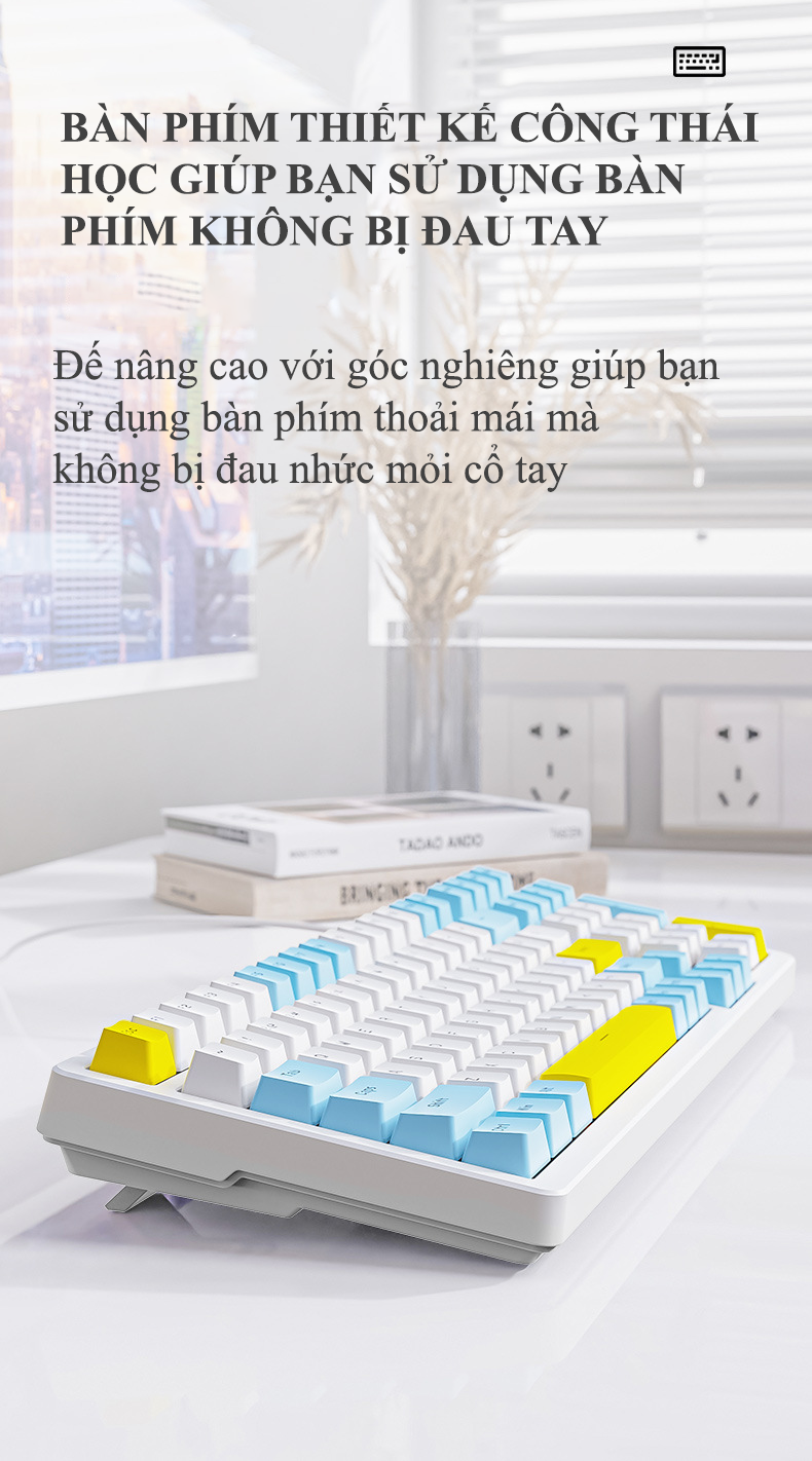 Bàn phím cơ có dây K3MAX sử dụng RED SWITCH có Hotswap thay Switch dễ dàng kèm theo 19 chế độ đèn led dành cho game thủ - Hàng Chính Hãng