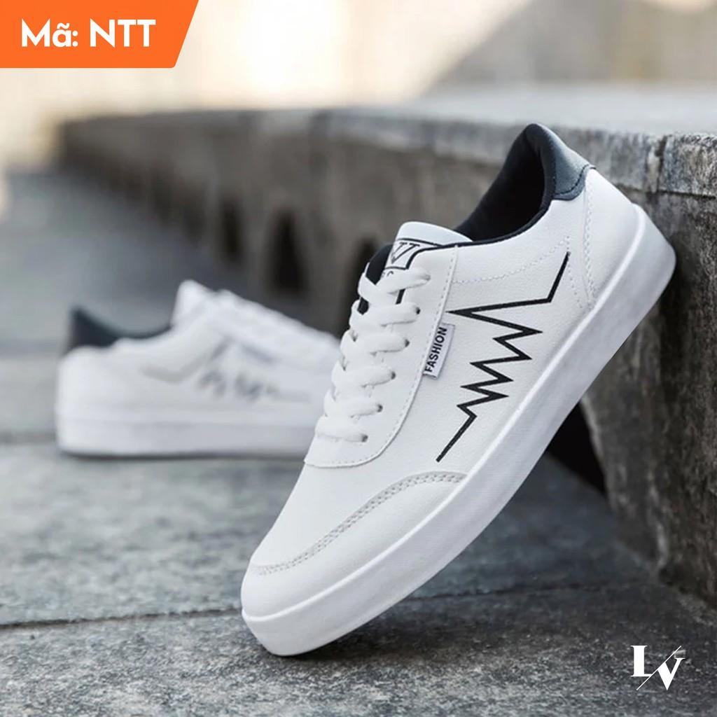 Giày Thể Thao Nam Sneaker Heartbeat White and Black