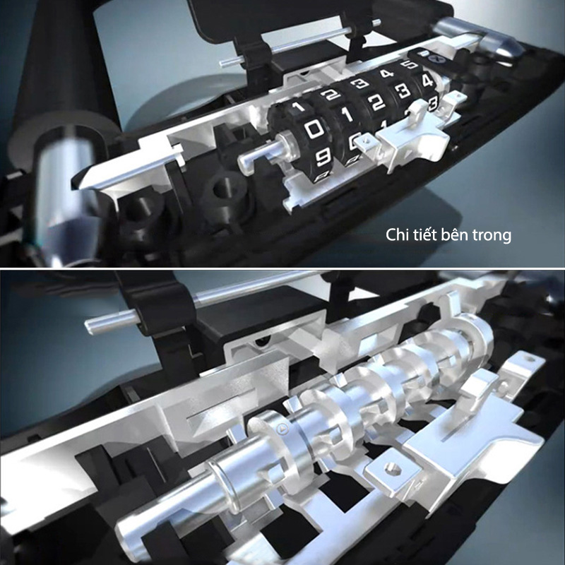 Khóa số chống trộm xe máy hình chữ loại 5 mã số có thể thay đổi được, rất an toàn