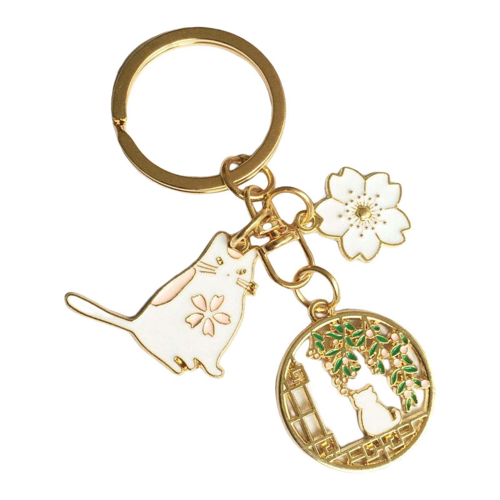 Cute Animal Keychain Flower Pendant Creative for Car key Purse Wallet