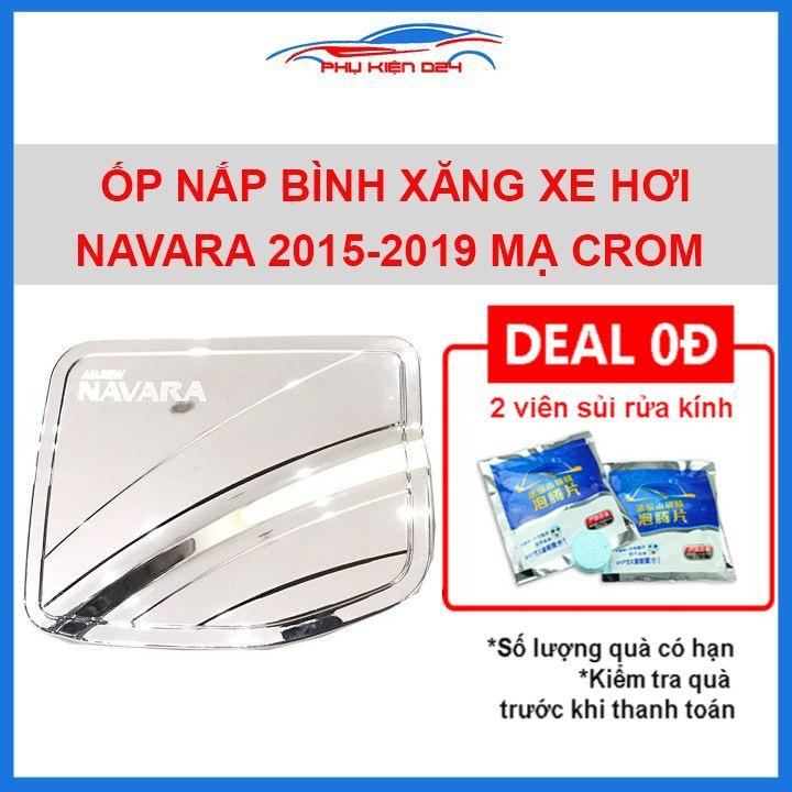 Ốp nắp bình xăng Navara 2015-2016-2017-2018-2019 mạ crom chống trầy trang trí ô tô