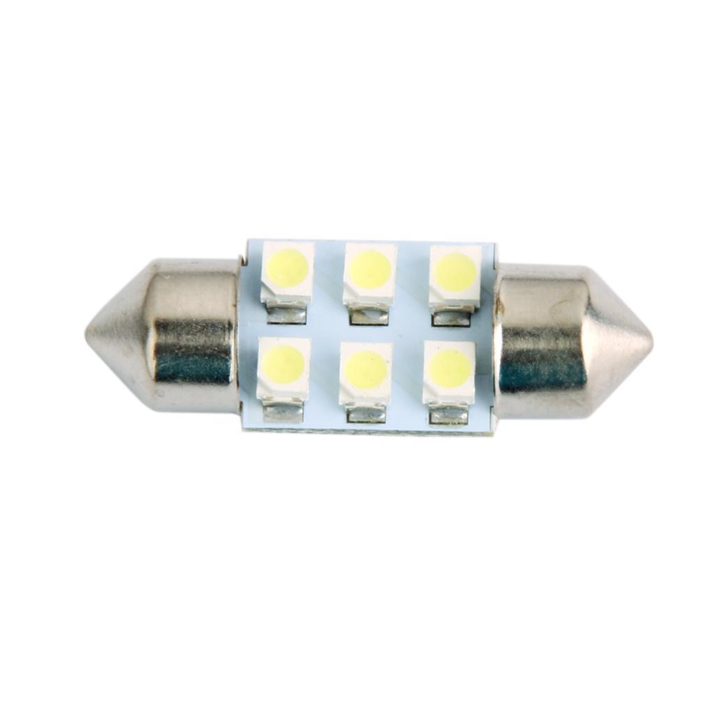 4-7pack LED Car Bulb 31mm 3528 6 LED COB SMD Dome Map Interior Light Lamp 12V