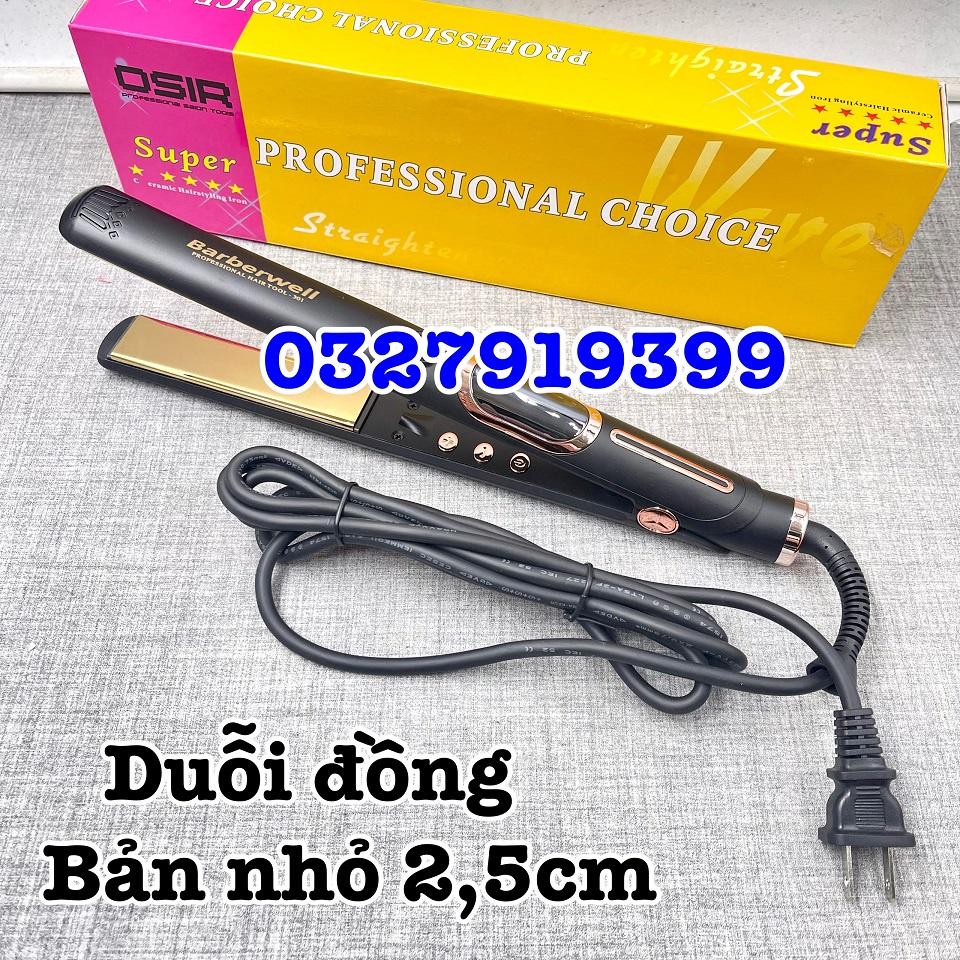 Máy duỗi tóc cao cấp có màn hình  Barberwell 301 bản nhỏ 2,5cm