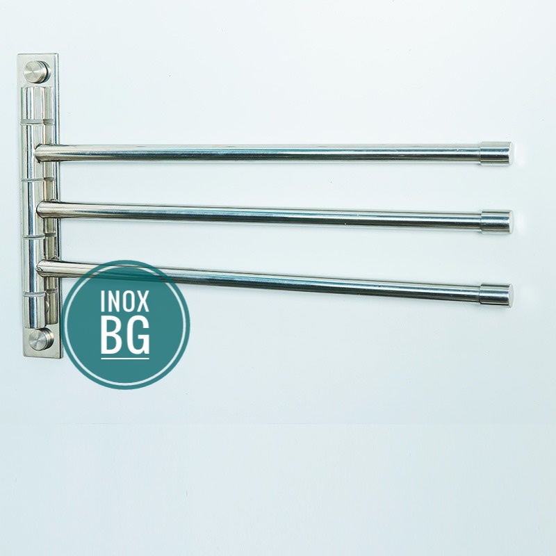 Thanh vắt khăn 3 chạc xoay 180 độ bằng inox 304