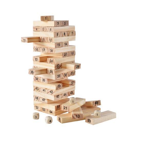 Đồ Chơi Rút Gỗ 48-54 Thanh Kèm Xúc Xắc - Đồ Chơi Phát Triển Tư Duy Logic Cho Bé
