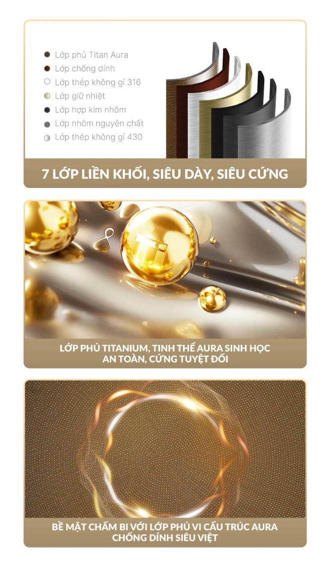 (Bảo Hành 5 Năm) Chảo Chống Dính Sâu Lòng Titanium 24cm Aura Haatz HTA824 Kèm Vung Kính - Hàng Chính Hãng