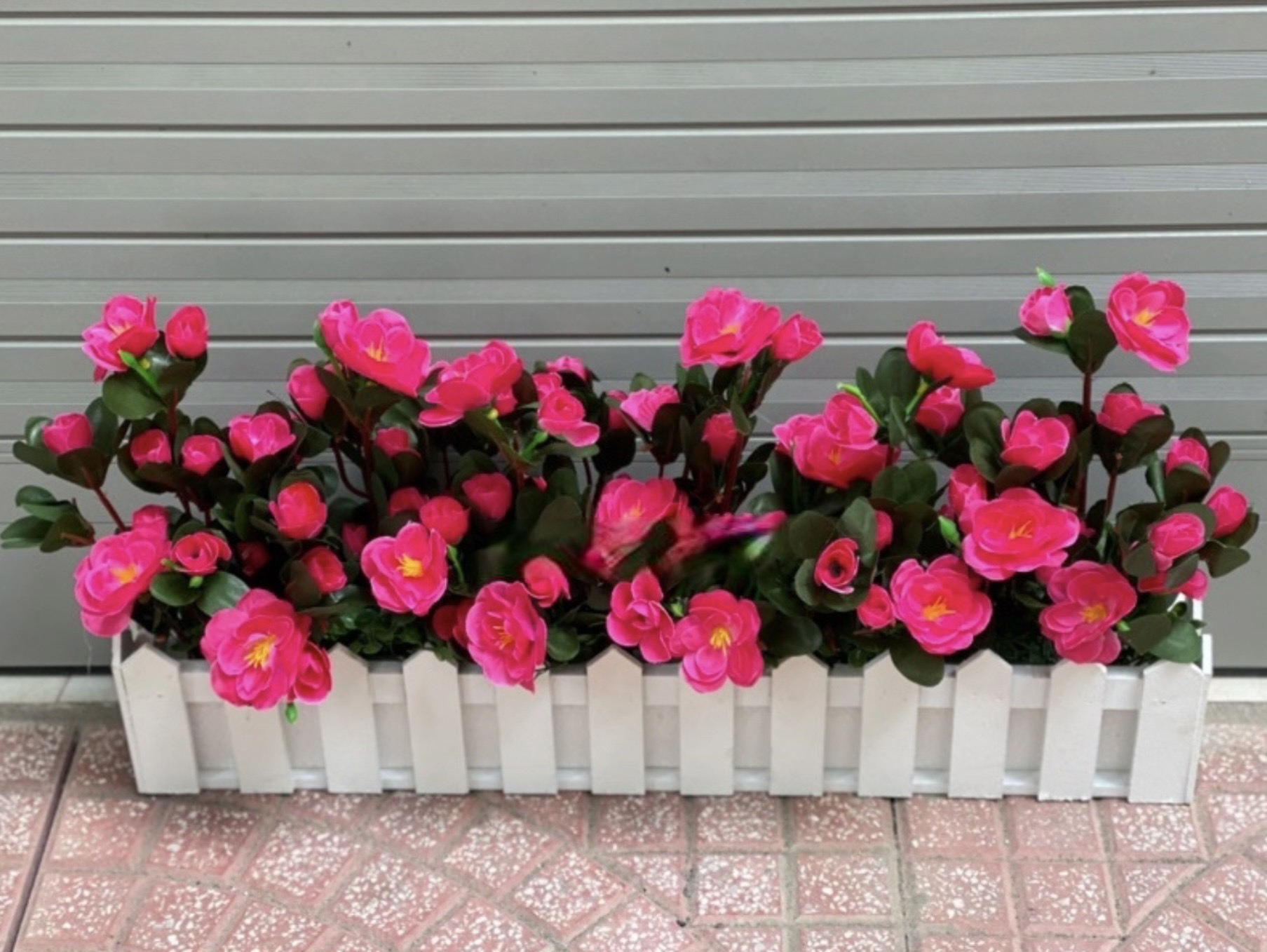 Chậu hàng rào hoa trang trí - Size từ 30cm đến 50cm - Cây giả, hoa lụa Decor trang trí nhà cửa
