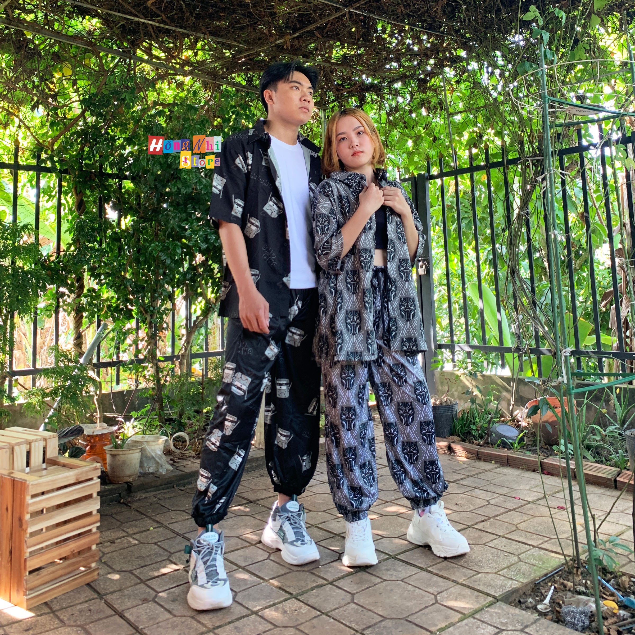 Quần Hoạt Hình Dài Bo Lai Mặt Nạ Cartoon Pant V2 Oversize Ulzzang Unisex - MM - M