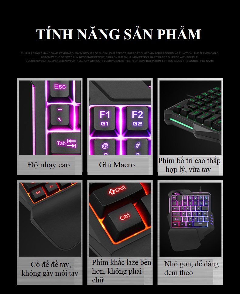 Bộ Bàn Phím Chơi Game Giả Cơ G92 Có Đèn Led Đổi Màu Kèm Chuột Chơi Game - Hàng Nhập Khẩu