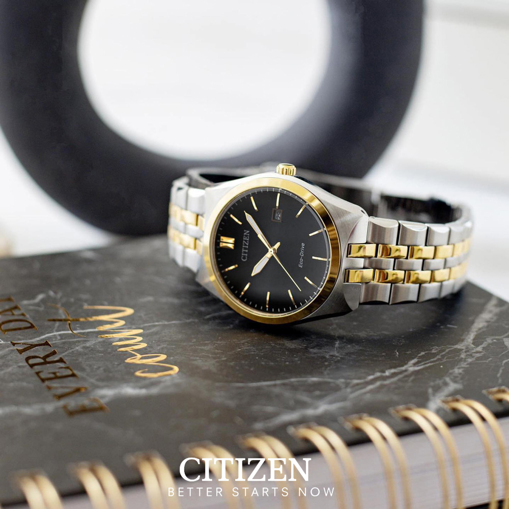 Đồng Hồ Nam Citizen Dây Kim Loại Máy Eco-Drive BM7334-58E - Mặt Đen