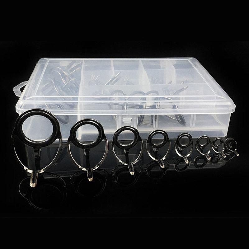 Hộp Khoen Cần Câu Cá 2 khúc 8 Kích Cỡ gồm 45 chiếc đủ cỡ
