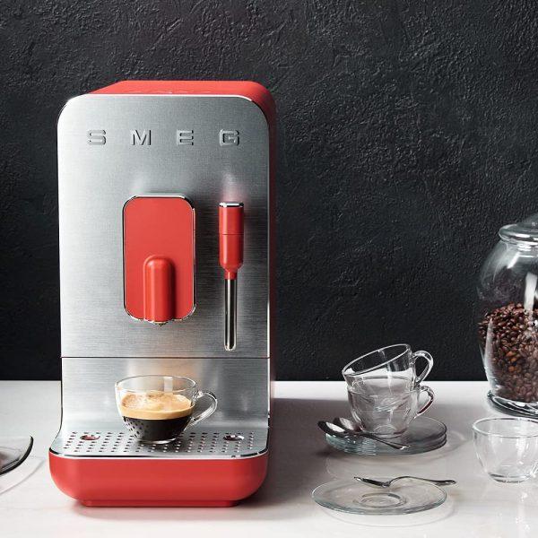 Máy Pha Cà Phê Tự Động Smeg BCC02RDMEU Red, Máy Pha Cafe, Espresso, Cappuccino, Smeg Coffee Machine, Nhập Đức