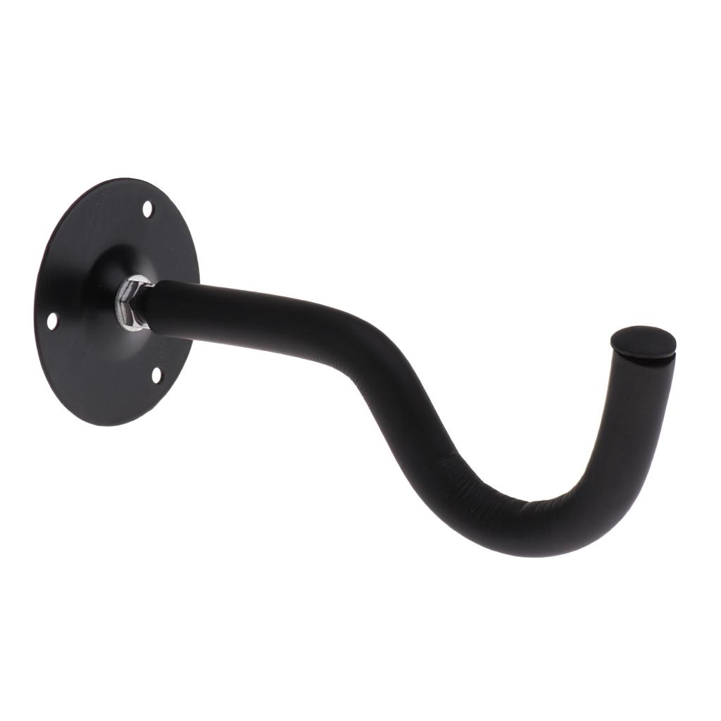 4x Metal Horizontal Guitar Bass Banjo Wall Hanger Stand Slatwall DIY Black