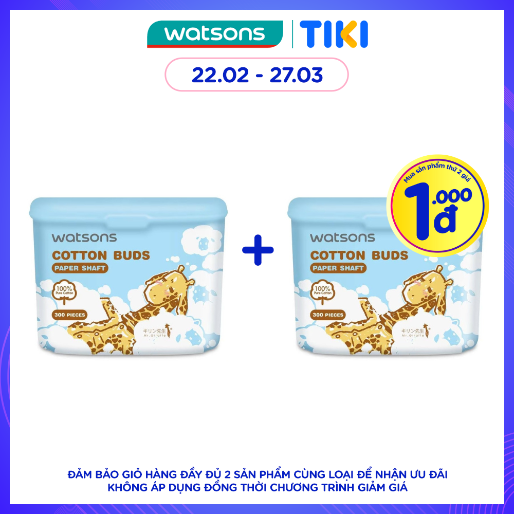 Tăm Bông Watsons Paper Shalf Cotton Buds 300s. (Mr. Giraffe)