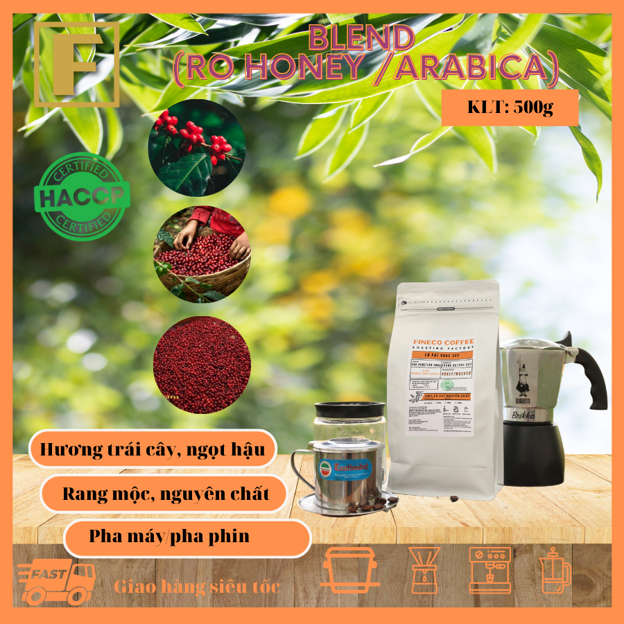 BLEND cao cấp - Cà phê Vị đậm mạnh mẽ quyến rũ, hương trái cây, hậu vị ngọt dài lâu. Cà phê pha phin/pha máy |250 - 500gr|