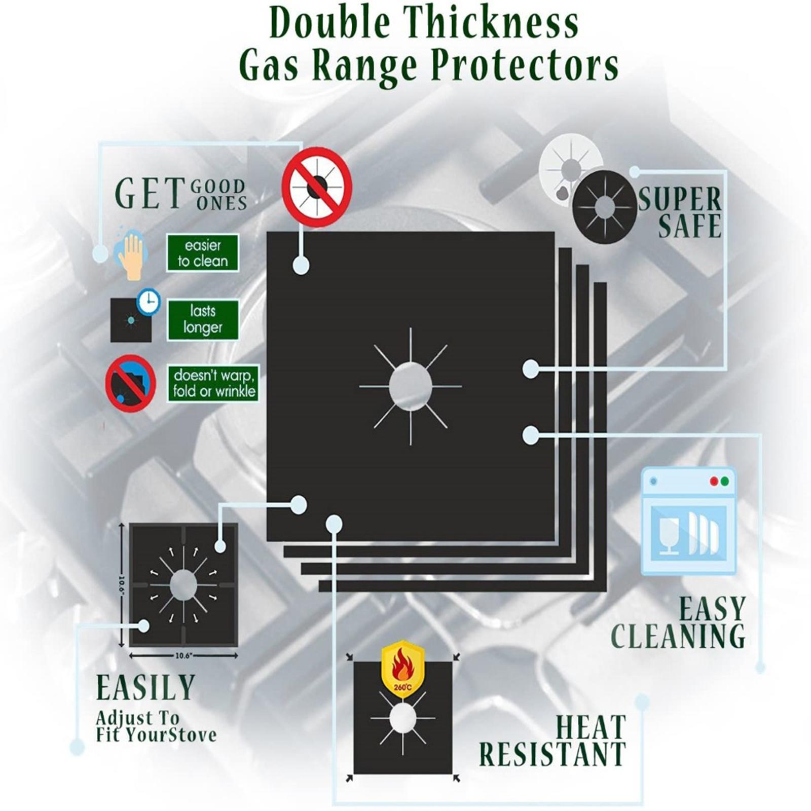 2 Pieces Stove Burner Covers Easy to Clean Reusable for Cooking Kitchen