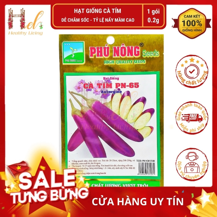 Hạt Giống Cà Tím Dài Cao Sản 0,2Gr Siêu Trái - Trồng Rau Xanh Rau Sạch Bằng Đất Sạch, Mùn Dừa Và Phân Bón Hữu Cơ - Phú Nông