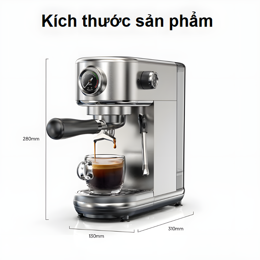 Máy Pha Cà Phê Espresso HiBREW H10B Bán Tự Động Thương Hiệu Mỹ Pha Cappuccino, Lattem 1350W, 20 bar - Bảo Hành 12 Tháng, Hàng Chính Hãng