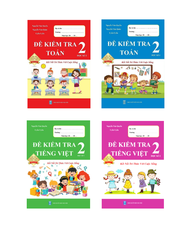 Sách - Đề kiểm tra toán + tiếng việt 2 học kì 1 + 2