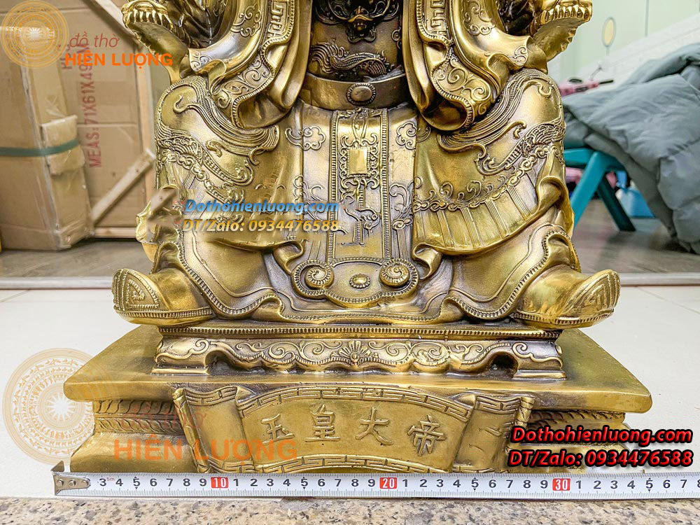 Tượng Ngọc Hoàng Thượng Đế Bằng Đồng Nguyên Chất Kích Thước 35x32x66cm, Nặng 26Kg - Đồ Thờ Hiên Lượng