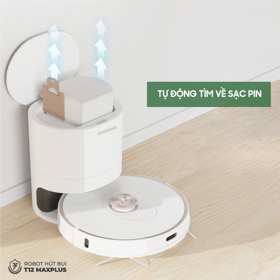 Robot Hút Bụi Lau Nhà Cao Cấp T12 Max Plus - Công Nghệ Hút Bụi 3 Cấp Độ, Cảm Biến Thông Minh và Tự Xử Lý Rác Độc Quyền – Hàng Chính Hãng