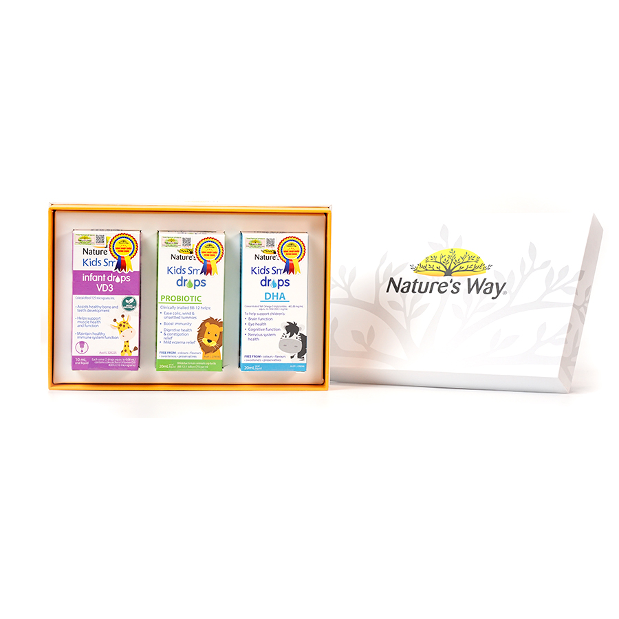 Combo 3 Siro Uống Nature's Way Kids Smart Drops, Infant Drops Bổ Sung Vitamin, Phát Triển Não Bộ Cho Bé