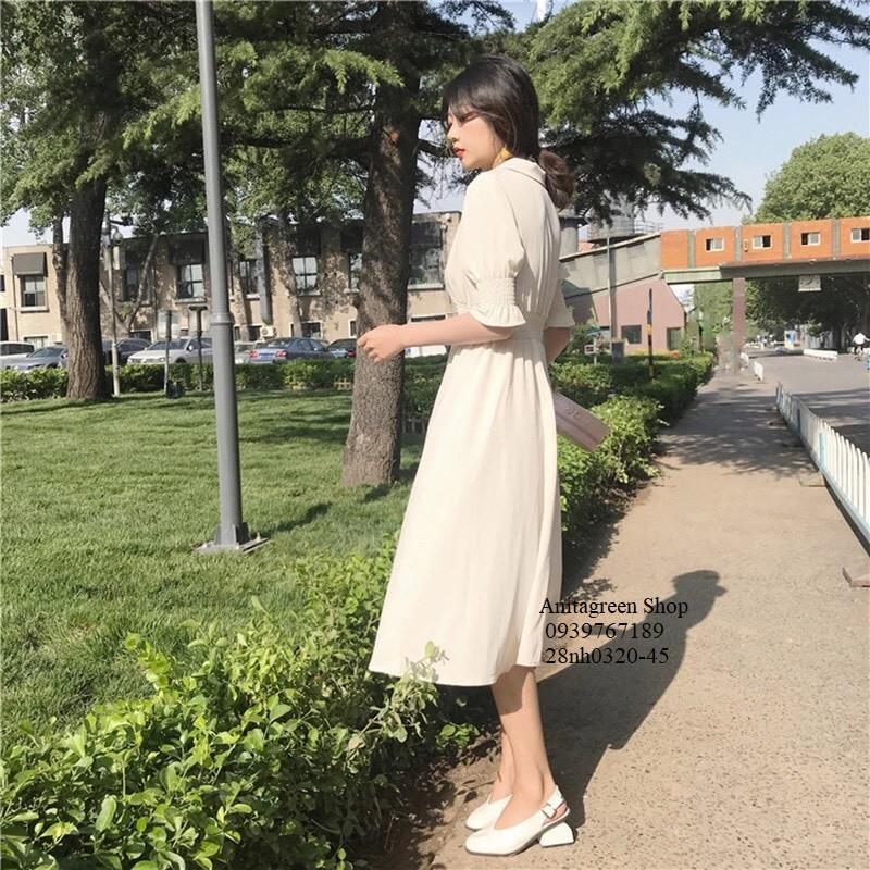 28nh0320-ĐẦM VEST XÒE NHÚNG THUN EO s-6xl