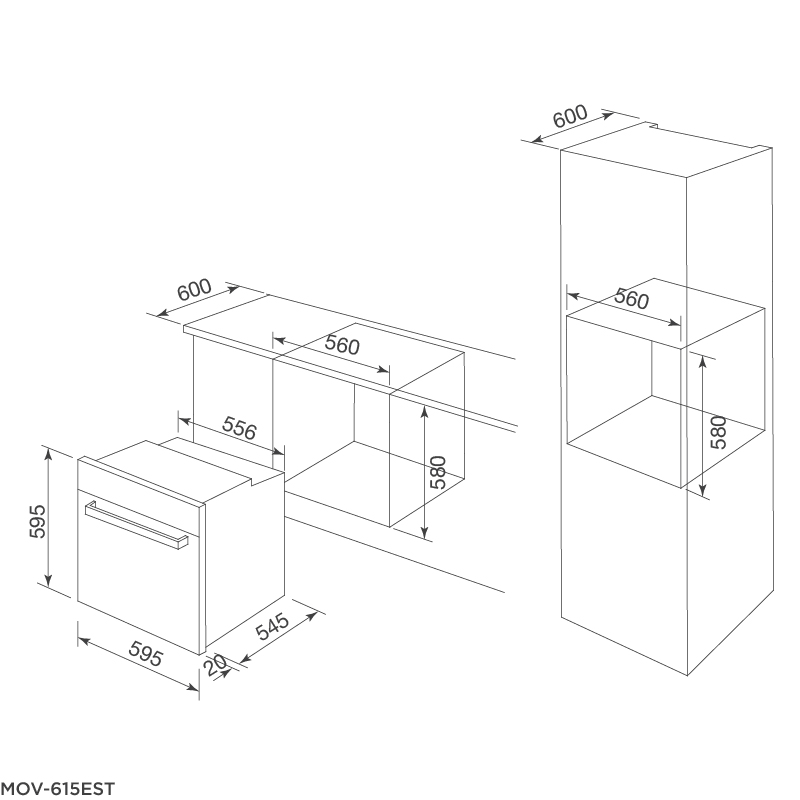 Lò nướng âm tủ Malloca MOV-655EST_Hàng Chính Hãng