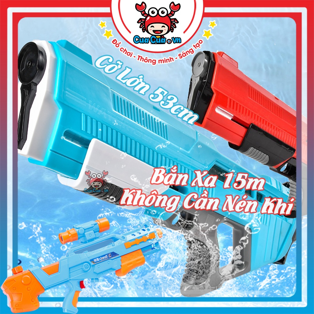 Súng nước áp lực cỡ lớn, Đồ chơi súng nước mô phỏng loại Spyra One giá rẻ phun nước xa 15m cho bé đi biển bể bơi