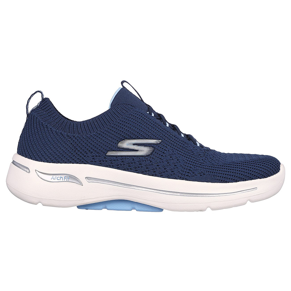 Skechers Nữ Giày Thể Thao Xỏ Chân Tập Gym, Thường Ngày, Đi Học, Đi Làm GOwalk Arch Fit Crystal Waves Arch Fit, Comfort Pillar Technology, Machine Washable, Ultra Go - 124882-NVLB