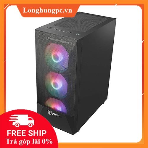 Vỏ Case JETEK SQUID R3 BLACK 3 FAN RGB (Mid Tower/Màu Đen)