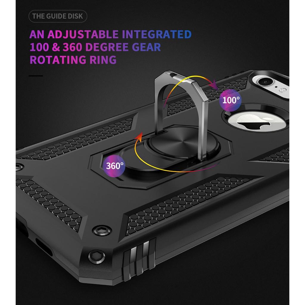 Ốp lưng cho iPhone 6 6s 7 8 chống sốc 2 lớp kèm nhẫn iring làm giá đỡ