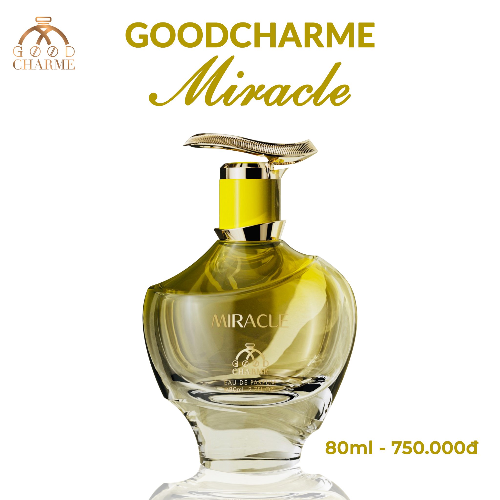 Nước hoa nữ cao cấp, Charme Miracle, đậm chất nước hoa Pháp, mùi hương quý phái, lưu hương lâu, 80ml